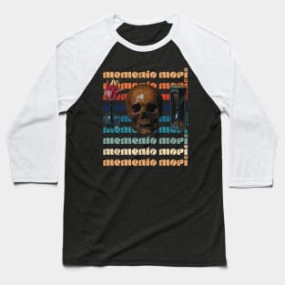 Memento Mori Vintage Stoic Skull Art Graphic Baseball T-Shirt